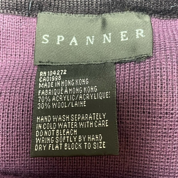 SPANNER Wool Blend Knit Sweater Stretch Midi Career Skirt, Plum, Large - Picture 3 of 5